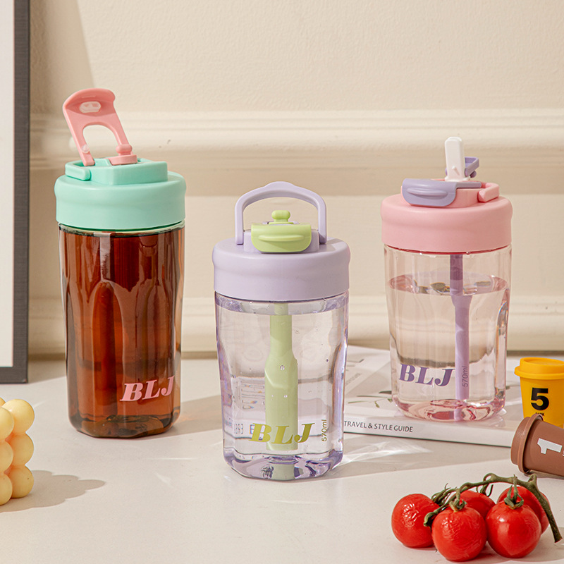 Xiaohongshu's same style coffee plastic cup, transparent with high appearance level, straw cup, large capacity, double-drinking, portable cup with logo Specification drawing