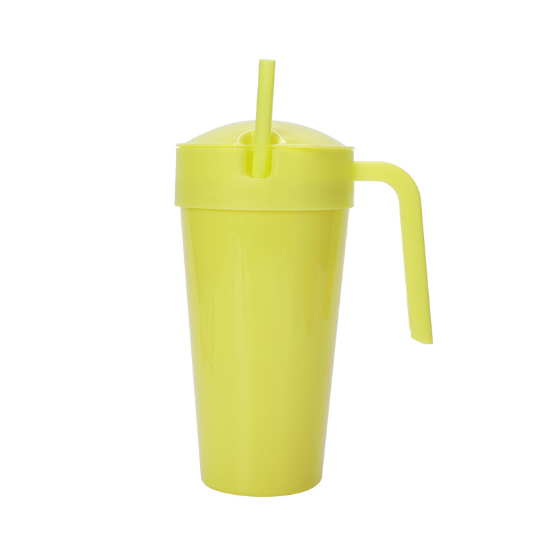 New cross-border temperature-adjustable colored fried chicken cup, snack and beverage integrated plastic cup with handle, straw cup and beverage cup Item Picture