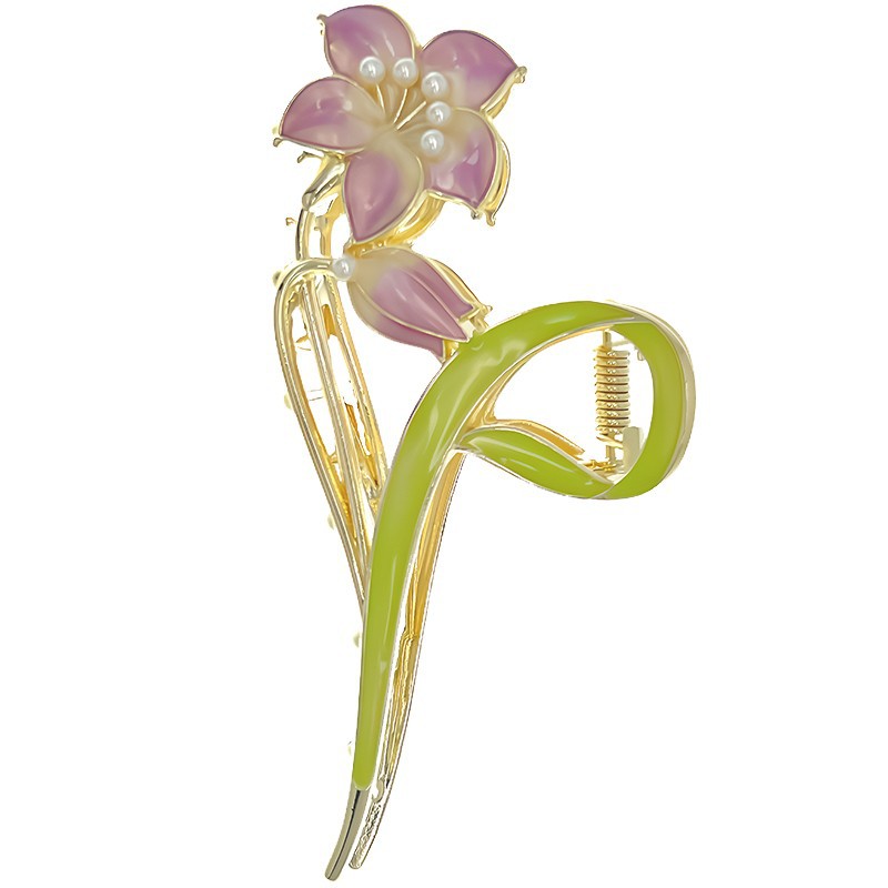 A Chao Yan Hua hand-painted enamel style grab hairpin for women 2023 new style, cute forest-themed headwear at the back of the head, exquisite Item Picture