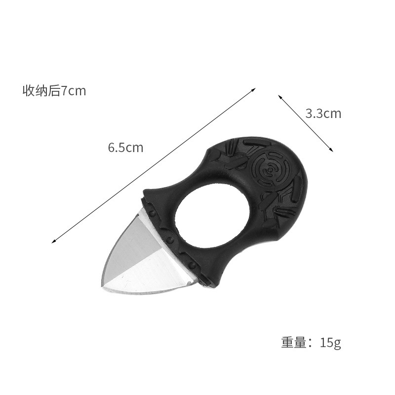 Stainless steel keychain knife neck pocket mini hanging knife unbox express EDC sharp fruit knife details Picture