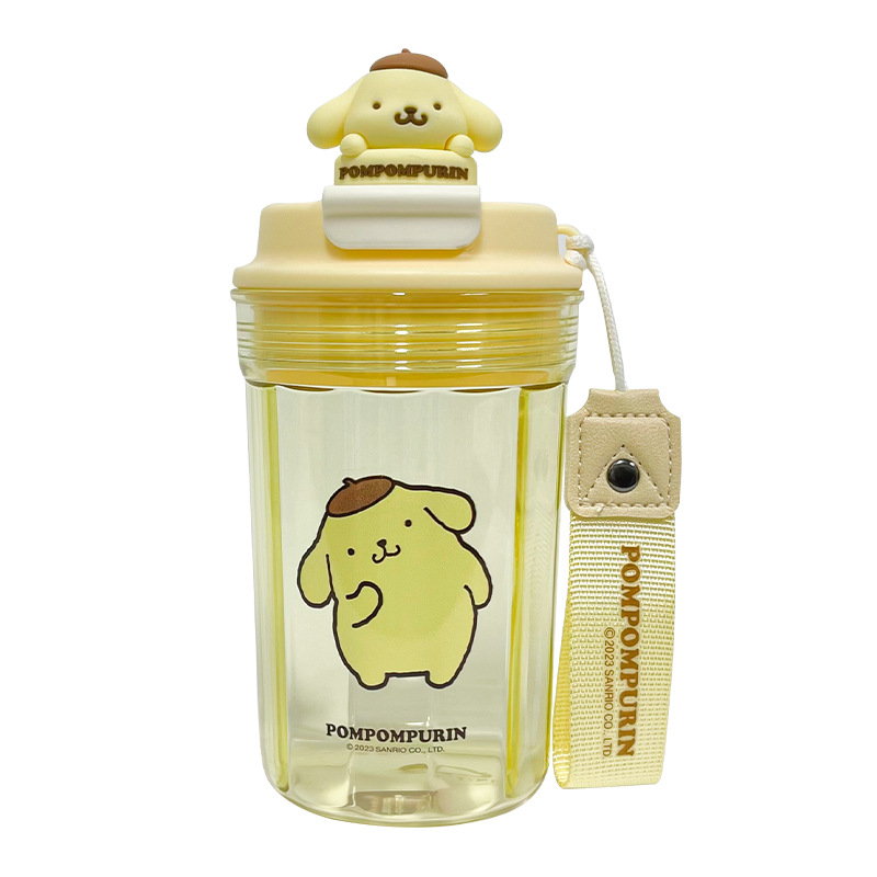 Cartoon children's plastic cups, Sanrio officially authorized water cups, cute figurine coffee cups, simple student portable cups Item Picture