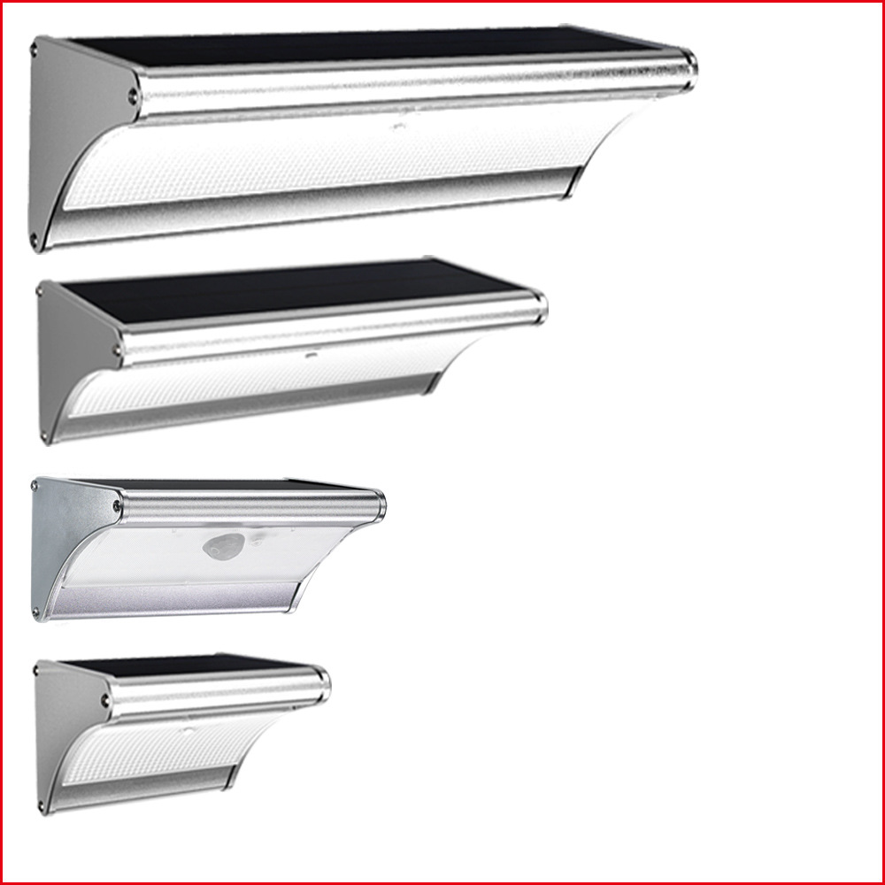 Solar lamp, outdoor courtyard lighting, sensor wall lamp, aluminum alloy shell, high-brightness LED, actual marked parameters full figure