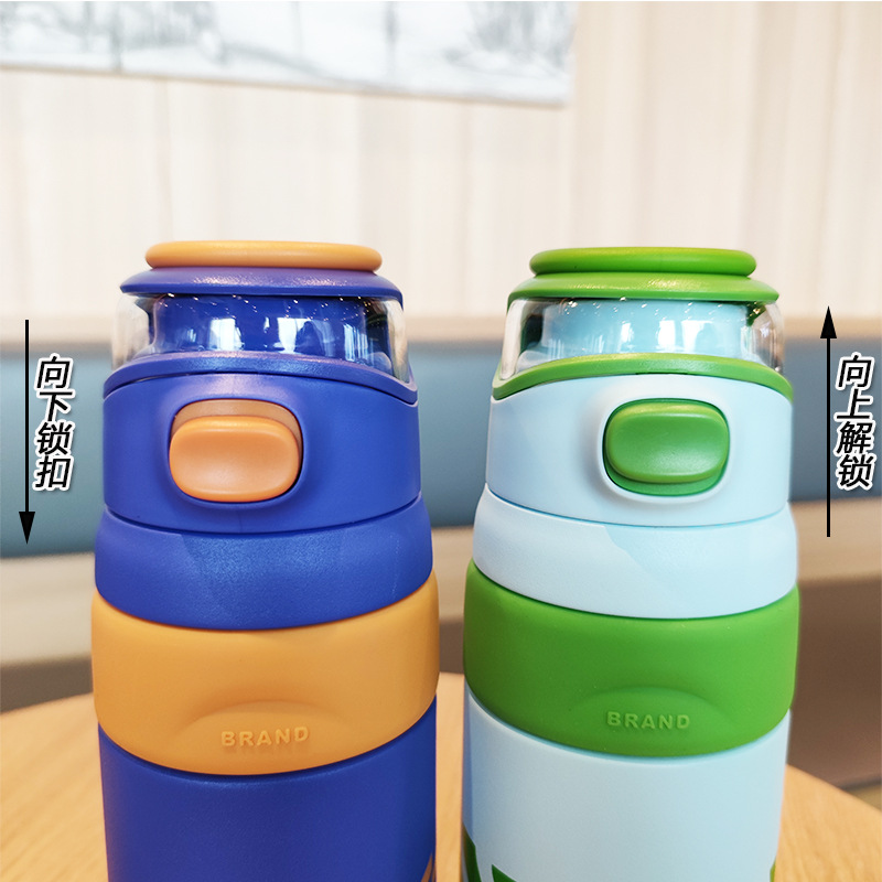 New cross-border stainless steel vacuum insulated cup, outdoor portable hand-held cup, high appearance level, bouncing sports water bottle Specification drawing