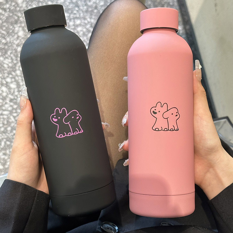 New wine bottle cold and heat preservation cup, ins heat preservation cup, dog line, ins style stainless steel food-grade special cup full figure