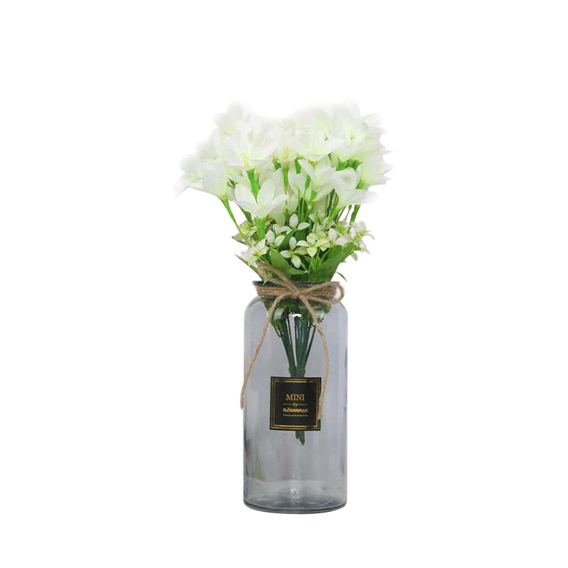 ins Nordic-style mini vase, mini English sticker, large-mouth vase, hydroponic glass vase, home decoration piece Item Picture