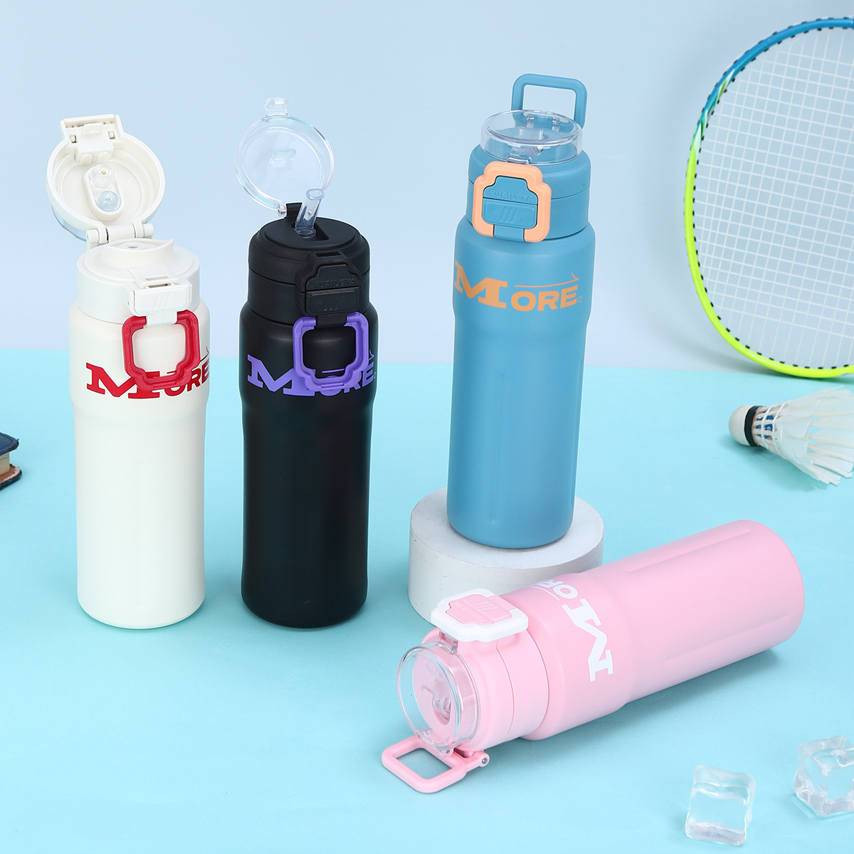 New 316 stainless steel insulated cup, large-capacity double-bullet lid water cup, high appearance level, handle sports water bottle Specification drawing