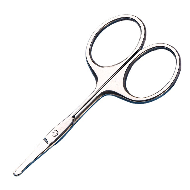 Round-headed nasal hair small scissors trimmer, stainless steel manual, no nasal injury, washable, beauty, eyebrow shaping, eyelash makeup Item Picture