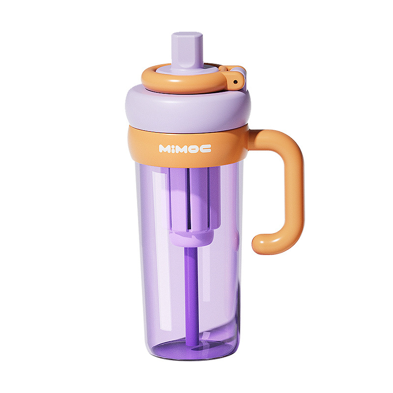 Creative Stackable straw cup, high appearance level, food-grade for girls, summer with handle, large-capacity tea and water separation cup Item Picture