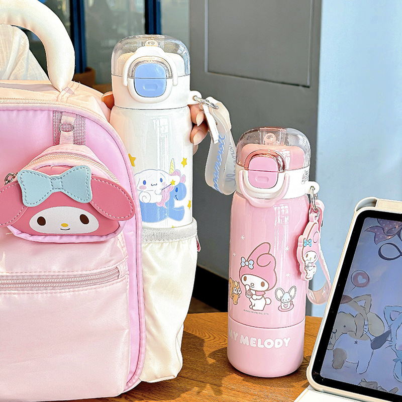 Children's insulated cup 316 Sanrio family Cartoon household student portable stainless steel double drinking cup for girls Application Scenario