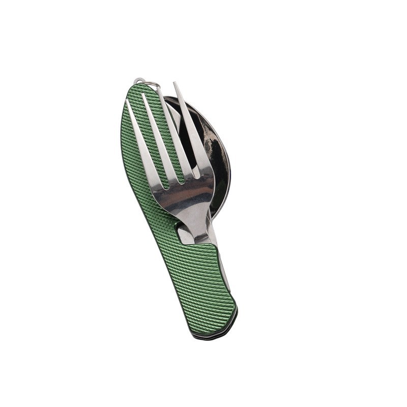 Factory direct sales of multi-functional camping detachable and foldable knife, fork and spoon sets, three-piece tableware, outdoor portable gift knives undefined