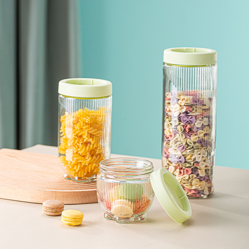 Popular cat paw glass storage jars, household kitchen storage jars, food-grade moisture-proof storage jars with LIDS, transparent grains details Picture
