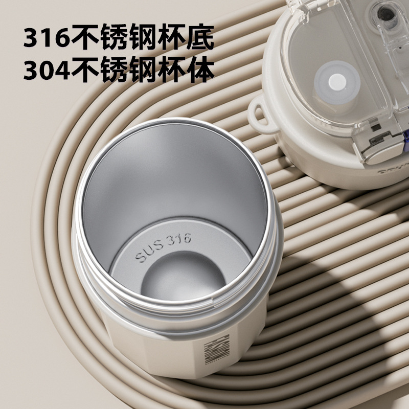 Large-capacity coffee cup, high appearance level, summer portable insulated cup, portable straw cup, student direct drinking cup, simple dual drinking Specification drawing