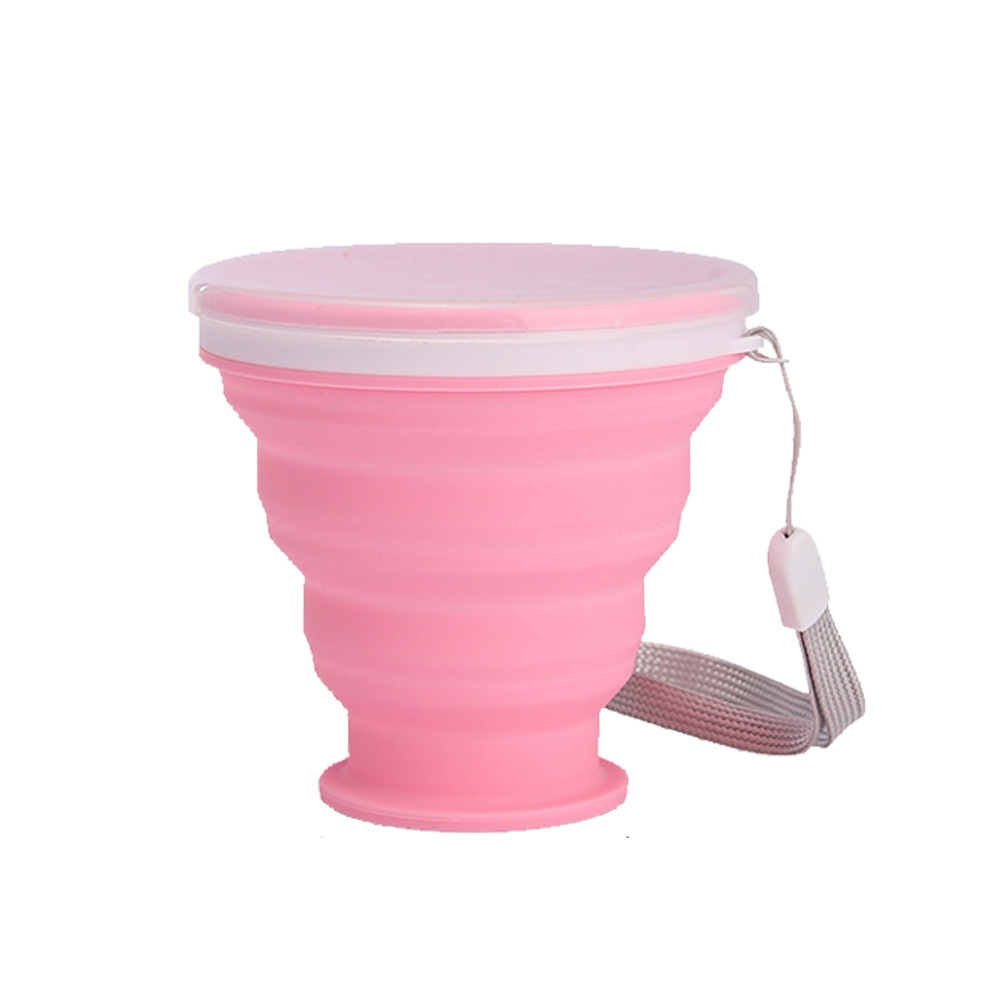 Outdoor portable travel pocket cup, silicone stretchable and foldable sports water cup, small-capacity toiletry-use cup Item Picture