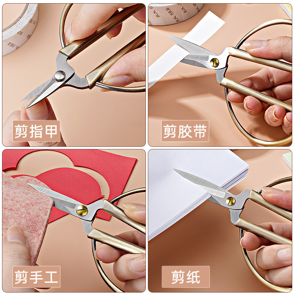 Lin Tai's stainless steel paper-cutting special scissors, pointed-tipped professional students' handcrafted small scissors, double-edge window paper-cutting scissors Application Scenario