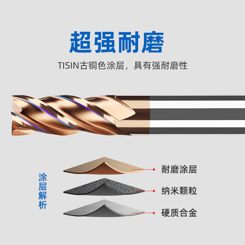 55-degree CNC alloy coated milling cutter, 4-edge tungsten steel end mill, stainless steel milling cutter, super-hard alloy flat end mill Application Scenario