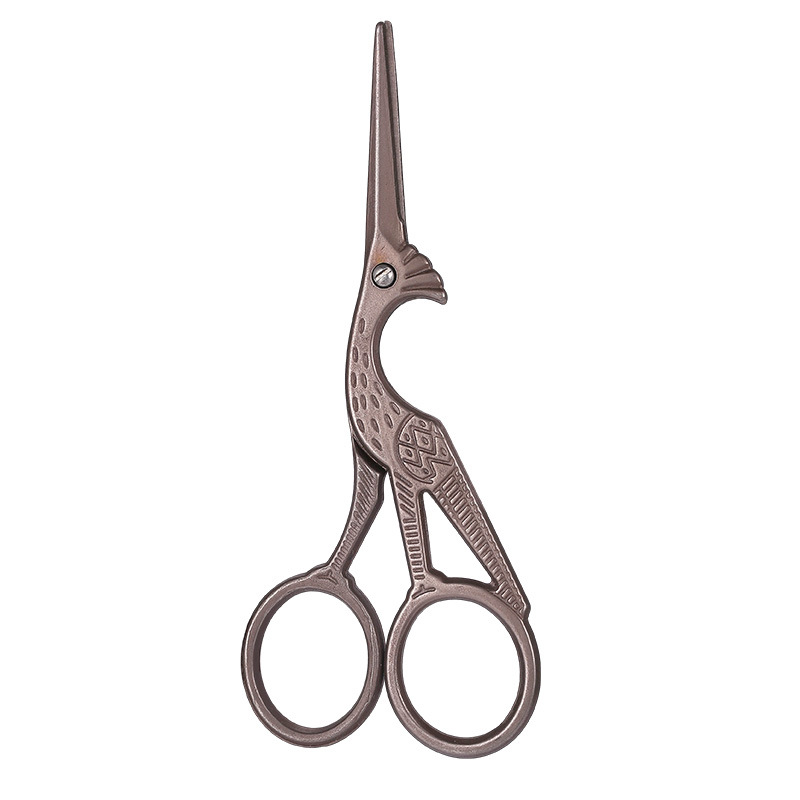 Stainless steel crane scissors, retro crane shaped scissors, tea scissors, cross-stitch handcrafted creative household small scissors undefined
