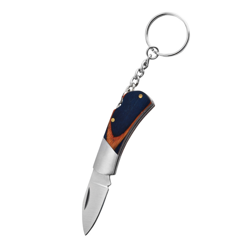 Multi-purpose mini colored wood knife for opening packages, outdoor camping fruit knife, pocket keychain folding knife undefined