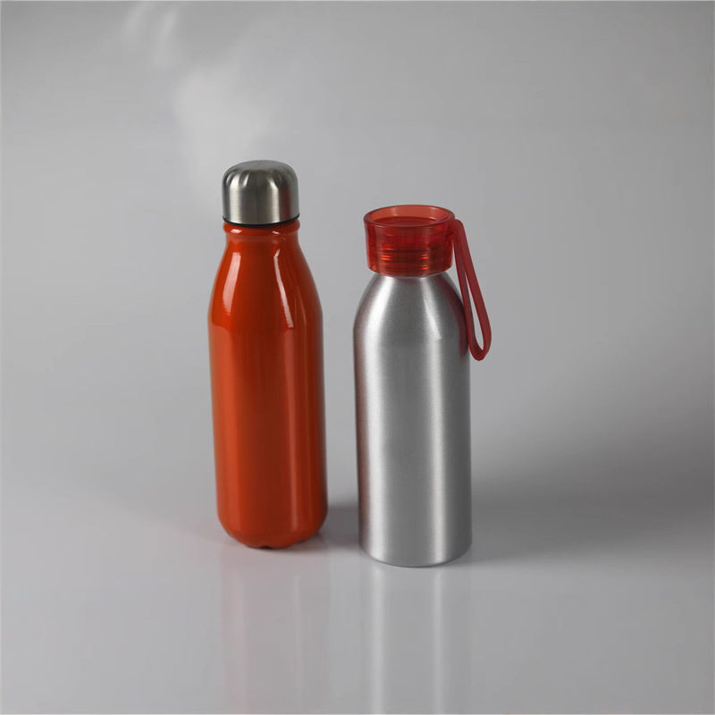 Aluminum large-mouth sports water bottle, cycling water cup, American large-mouth single-layer gift insulated cup, straw, children's student cup Specification drawing