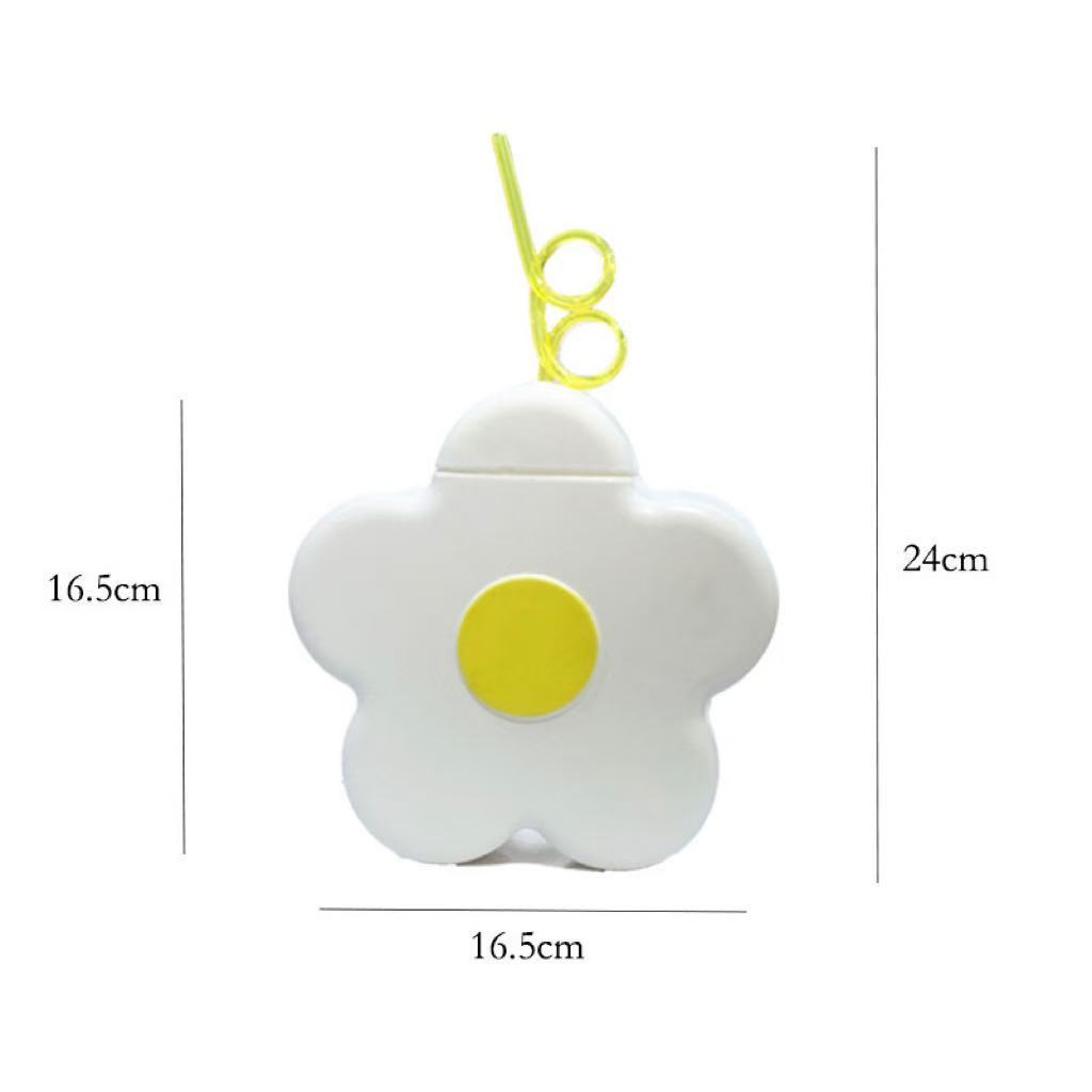 Creative cartoon cups, irregular-shaped juice drink straw cups, flower butterfly-shaped cups, large-capacity plastic cups Specification drawing
