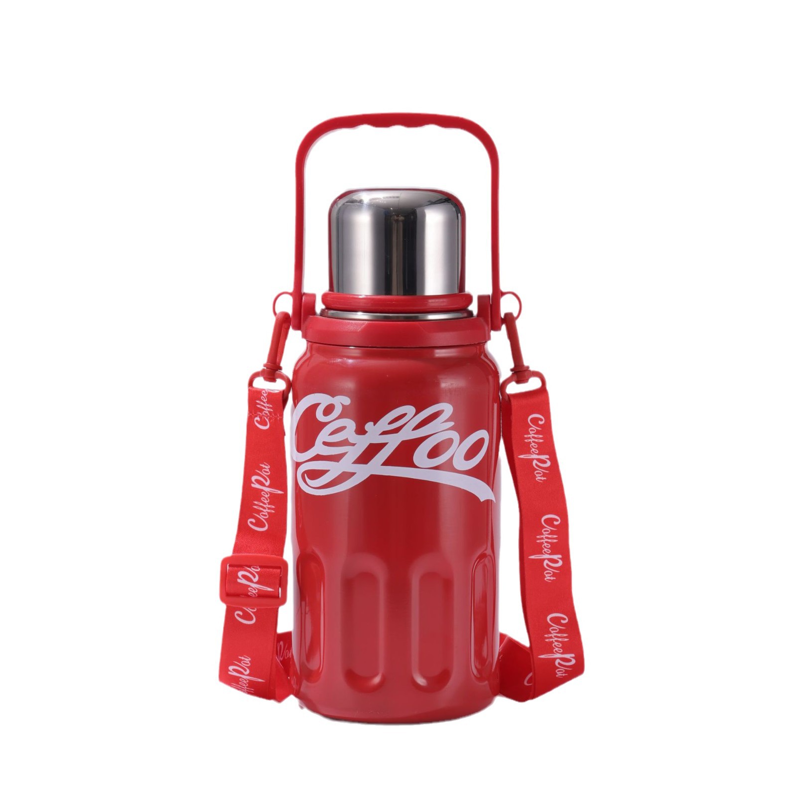 The new cross-border 316 stainless steel insulated cup can be carried outdoors with a handle rope. It is a large-capacity water cup for cola water bottles Item Picture