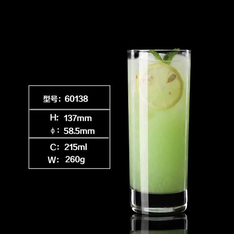 Green apple crystal glass water cup, household juice cup, thickened heat-resistant tea cup, whisky cup, foreign wine glass, helicopter cup Specification drawing