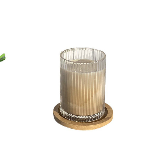 Glass cup, striped cup, modern and simple heat-resistant glass, transparent water cup, home internet-famous Instagram juice cup, wine cup Item Picture