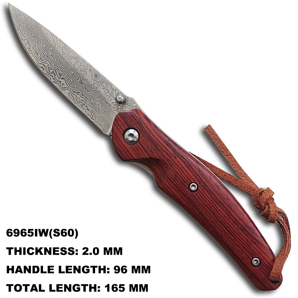 Carry a cross-border Damascus steel folding knife with you for outdoor camping undefined