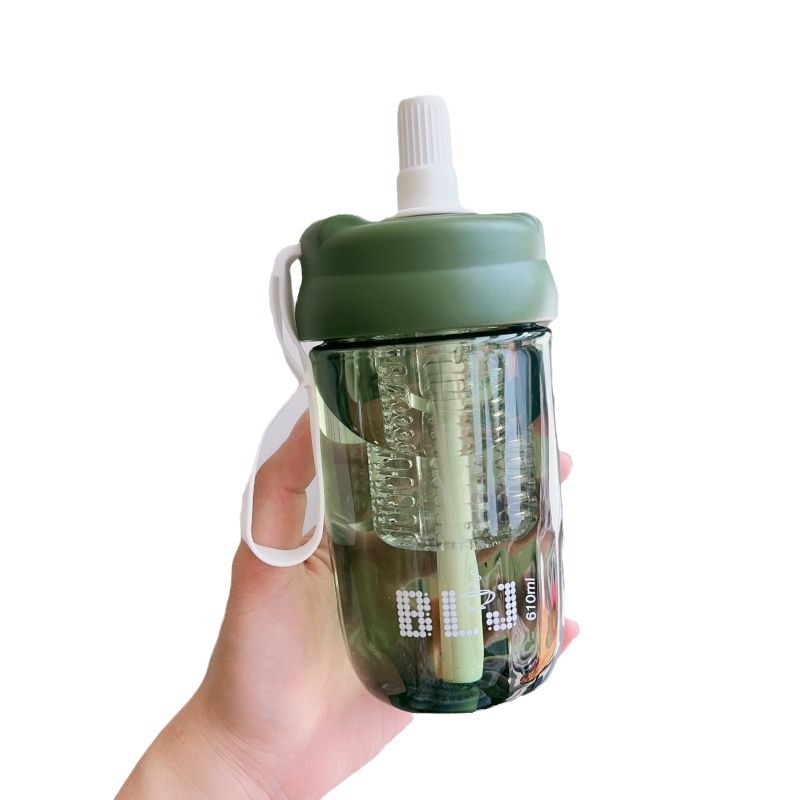 High appearance level straw cup, plastic summer tea-water separation fruit tea cup, large-capacity dopamine water cup for male and female students Item Picture