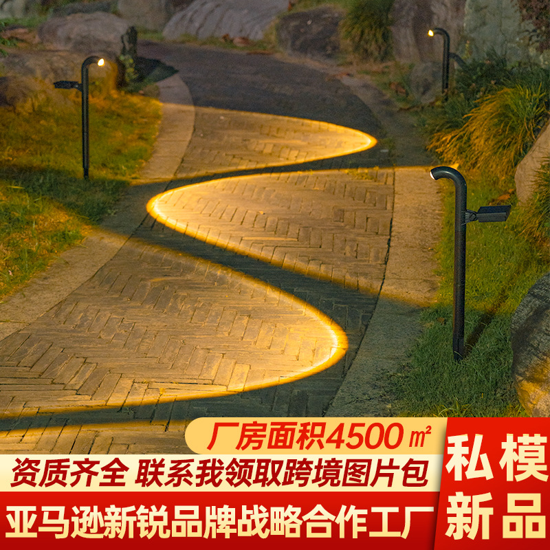 New solar lawn lights, outdoor courtyard decoration solar ground lights, road lighting solar spotlights full figure