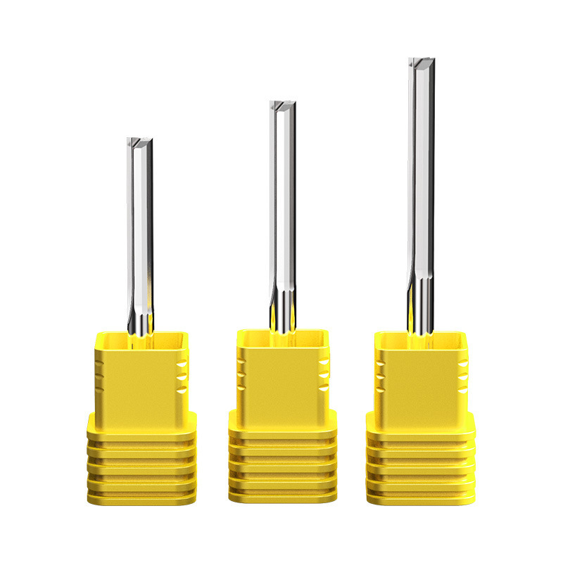 Huhao 3.175/4/6mm double-edge straight slot milling cutter for woodworking engraving machine, density board cutting and slotting milling cutter Item Picture