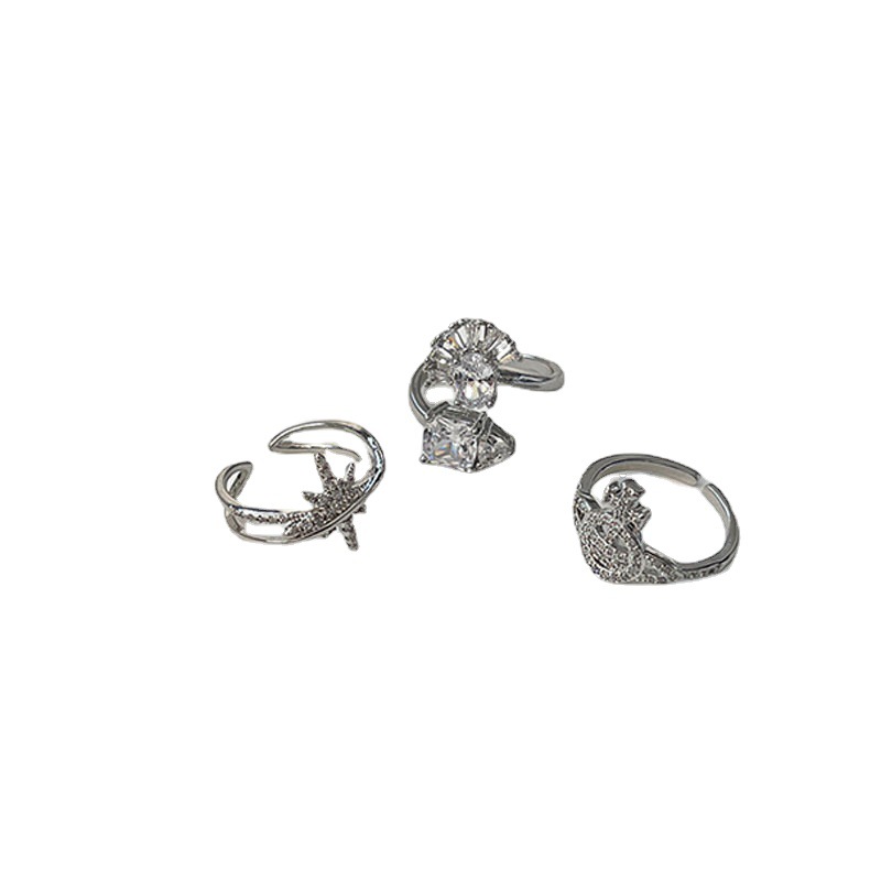 A niche design Saturn micro-inlaid zircon open ring for women on Instagram, with a cold and luxurious style and a versatile personality Item Picture