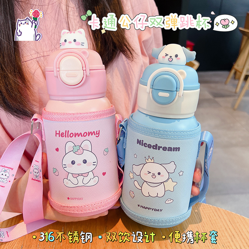 The 2025 new model of 316 stainless steel children's insulated cup has a large capacity and comes with a dual-drink pop-up creative cartoon water cup Application Scenario