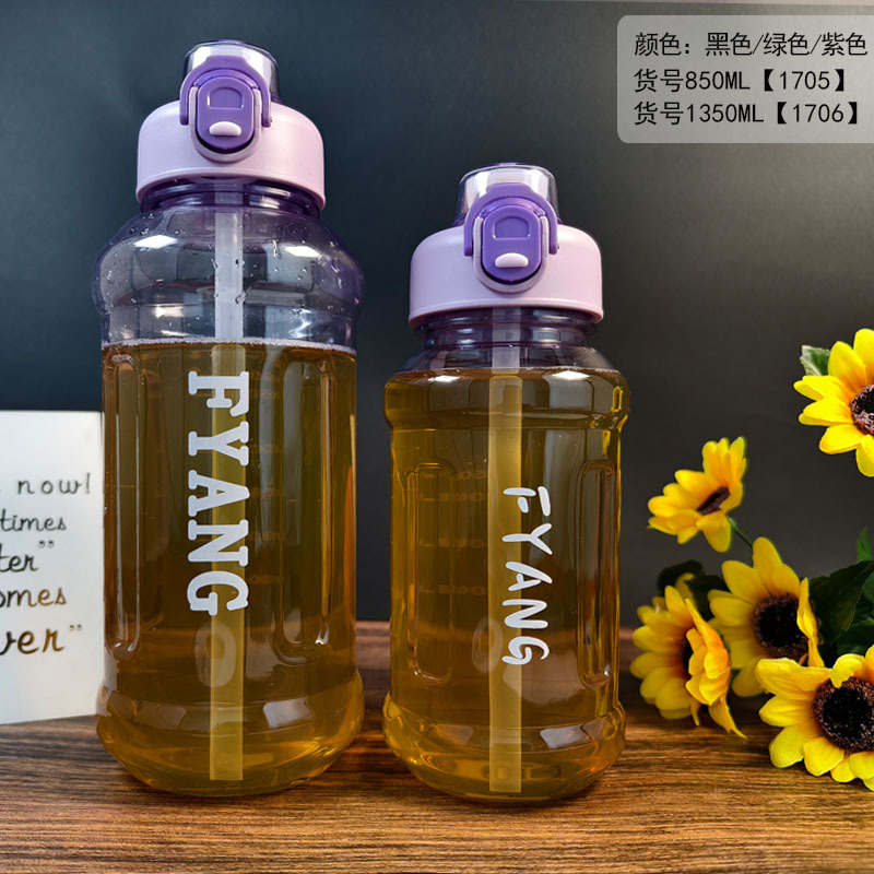 Wholesale of Fuyang high-temperature resistant plastic water cups, large-capacity portable PC double-drinking cups for women, and large-belted straws Application Scenario