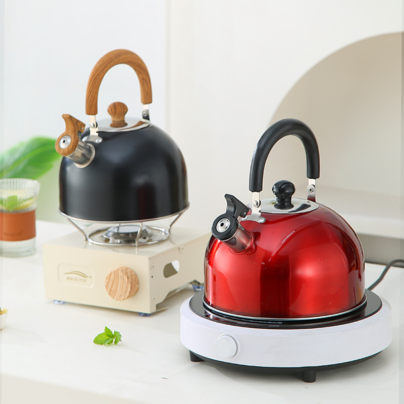 We supply cross-border stainless steel flat-bottomed kettles, hemispherical sounding water kettles, gas stoves and induction cookers, suitable for boiling water kettles details Picture