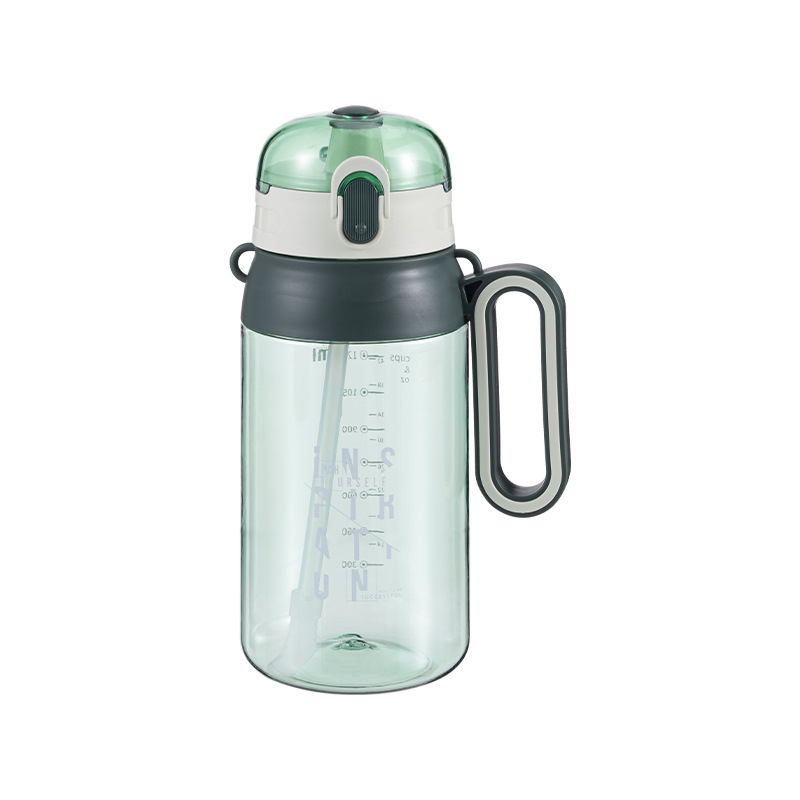 Factory direct supply of large-capacity sports water bottles, outdoor portable plastic water cups, bouncy LIDS with handles, space cups Item Picture