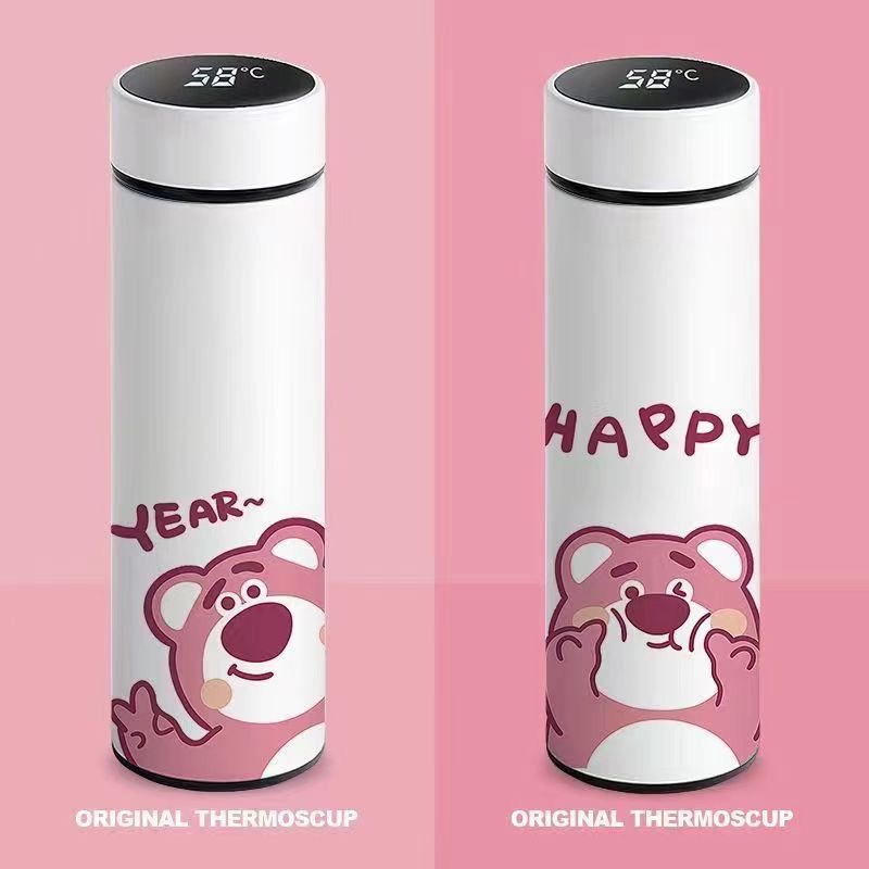 Simple and portable stainless steel insulated cup with screen display, creative water cup for boys and girls, smart temperature measurement, business straight cup gift full figure