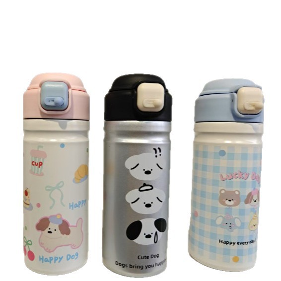 High appearance level children's insulated cup 316 mini stainless steel straw cup portable bouncy water cup for boys and girls to go to school Item Picture