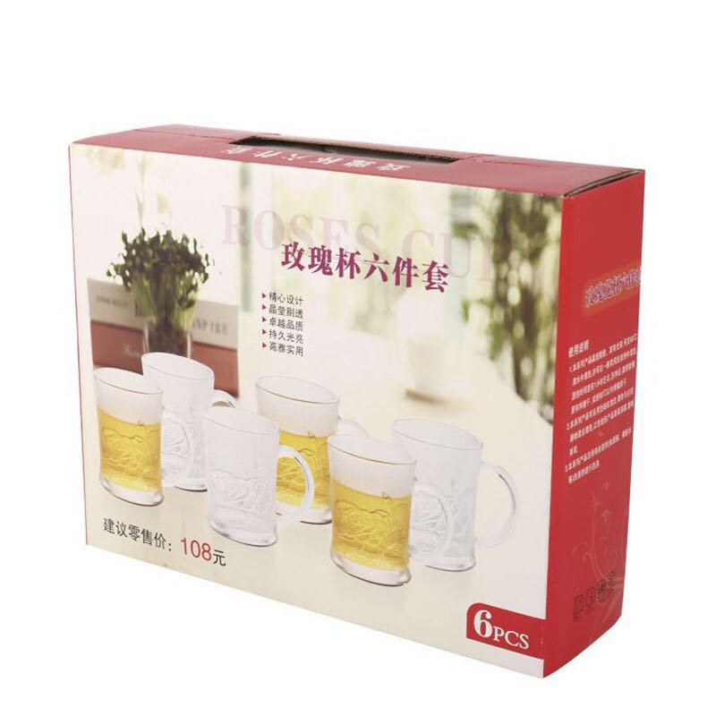Locke Colorful Handle Cup Six-piece Set, Rose Cup Six-piece Set, Mark Handle Cup Gift Set Manufacturer wholesale Item Picture