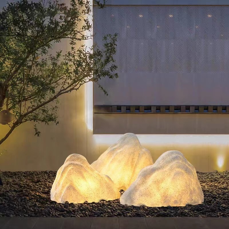 Xuelang Stone landscape lights, outdoor fiberglass reinforced plastic simulation landscape villa lights, luminous stone lights, garden villa lawn lights full figure