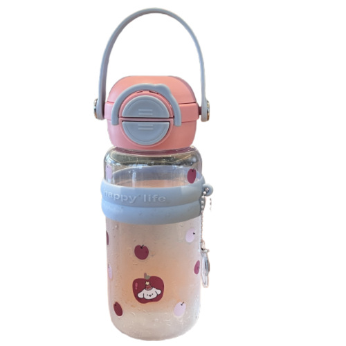 Summer girls' high appearance level student plastic cup portable 2025 New cute double-drinking portable hand-held cup Item Picture