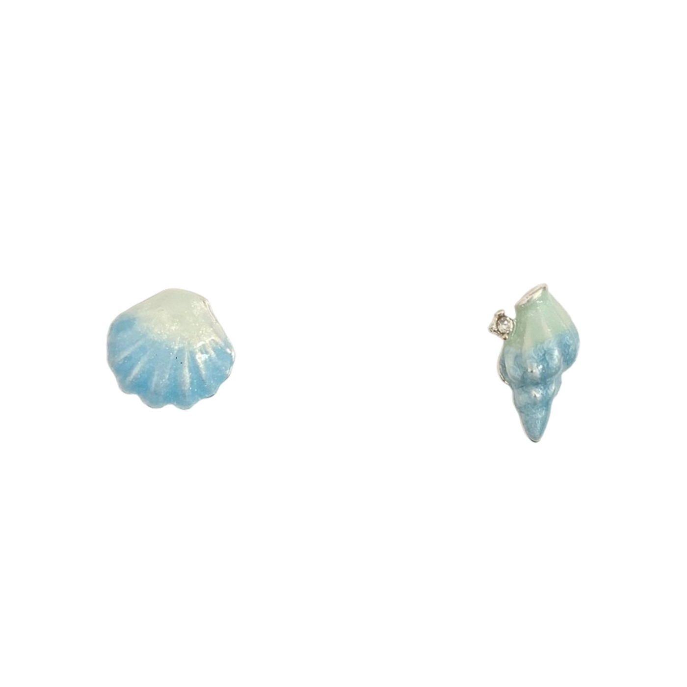 Summer super fairy ocean starfish shell zircon earrings, women's silver needle exquisite design sense pearl fish tail tassel earrings Item Picture