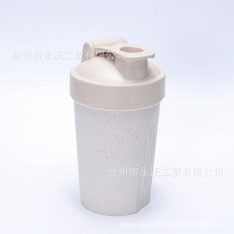 Amazon's new protein powder shaker cup advertising gift, 400ml Wheat Fragrance Cup, biodegradable wheat straw printed LOGO Item Picture