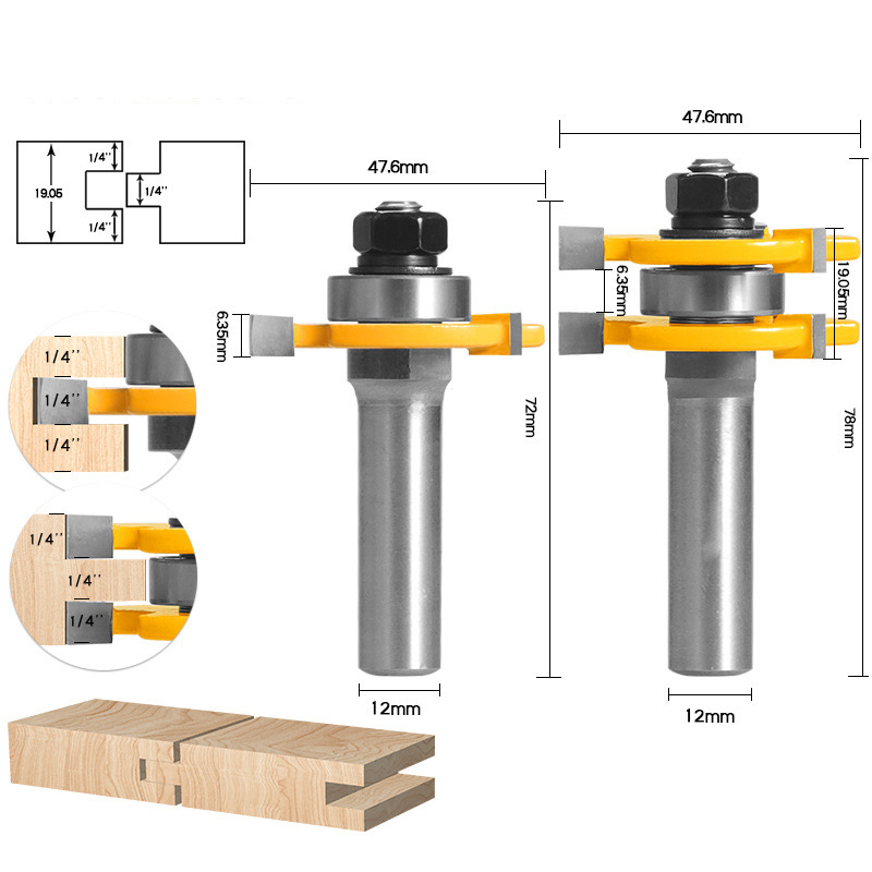 Zhejiang Leqiao T-shaped panel cutter, floor cutter, woodworking milling cutter, splicing cutter, three-edge T-shaped tenon cutter, precision milling undefined