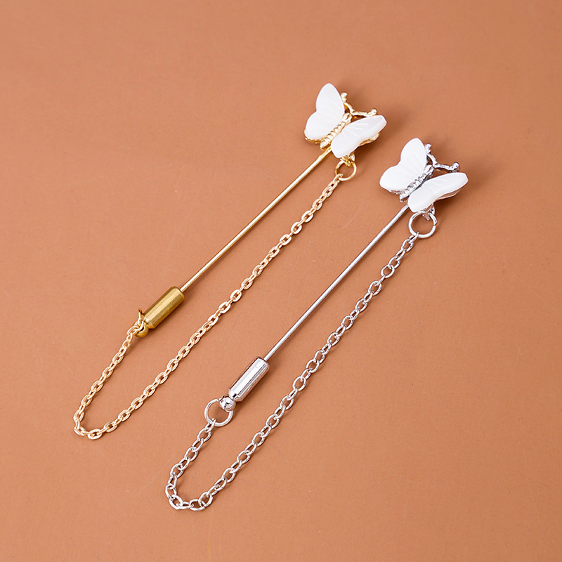 Korean natural shell butterfly brooch, three-dimensional insert, one-piece elegant brooch, clothing accessory for women details Picture