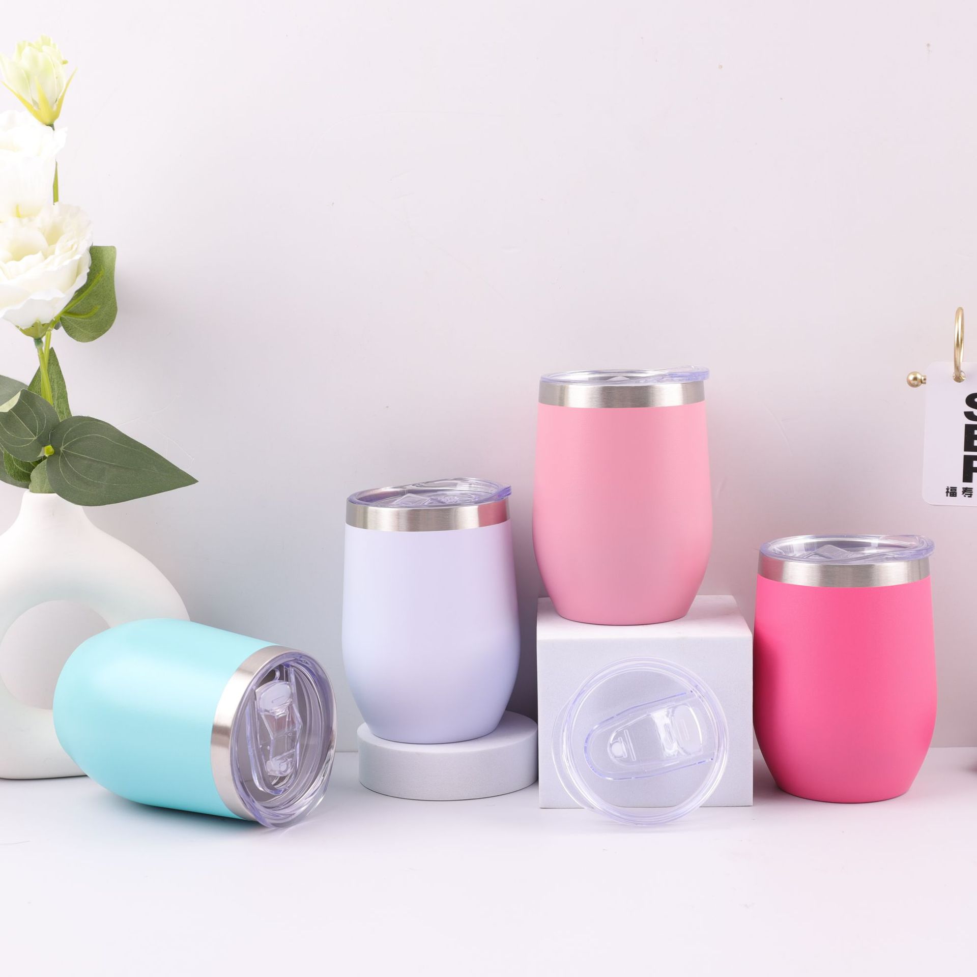 Amazon cross-border Swig in-stock eggshell cups, 304 stainless steel red wine glasses, large-bellied egg-shaped U-shaped insulated water cups Application Scenario