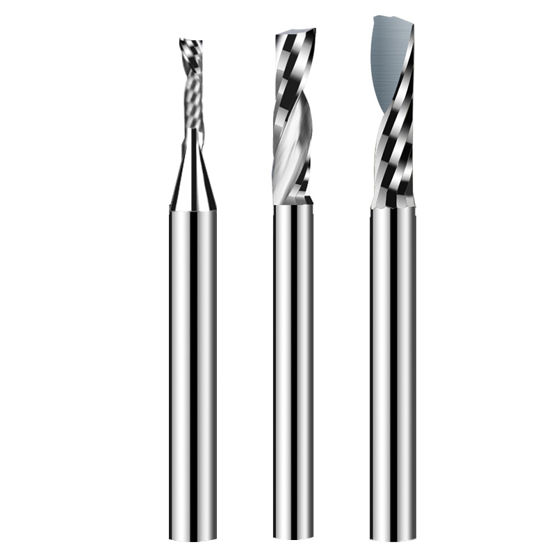 3.175mm single-edge helical milling cutter, acrylic PVC board cutting, woodworking advertising milling cutter, engraving machine tool Item Picture
