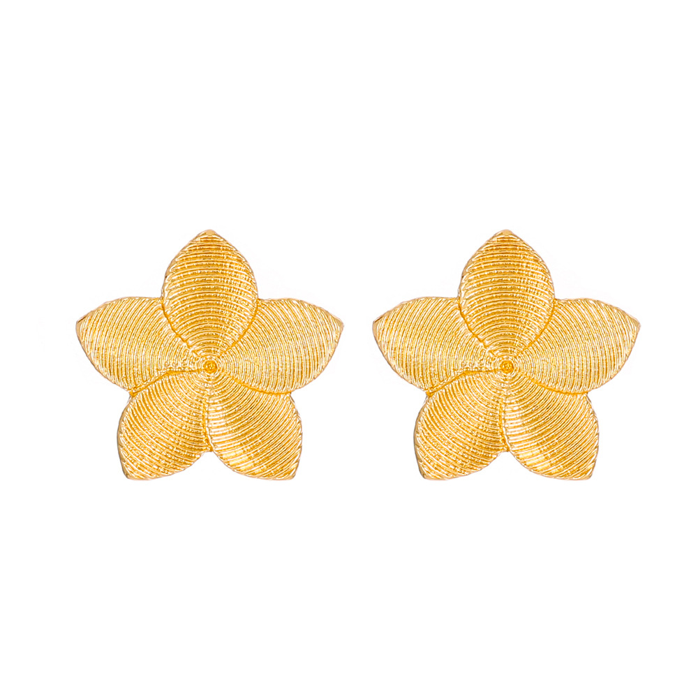 European and American ins simple flower earrings, Bohemian ethnic style five-petal stud earrings, creative and elegant earrings Item Picture