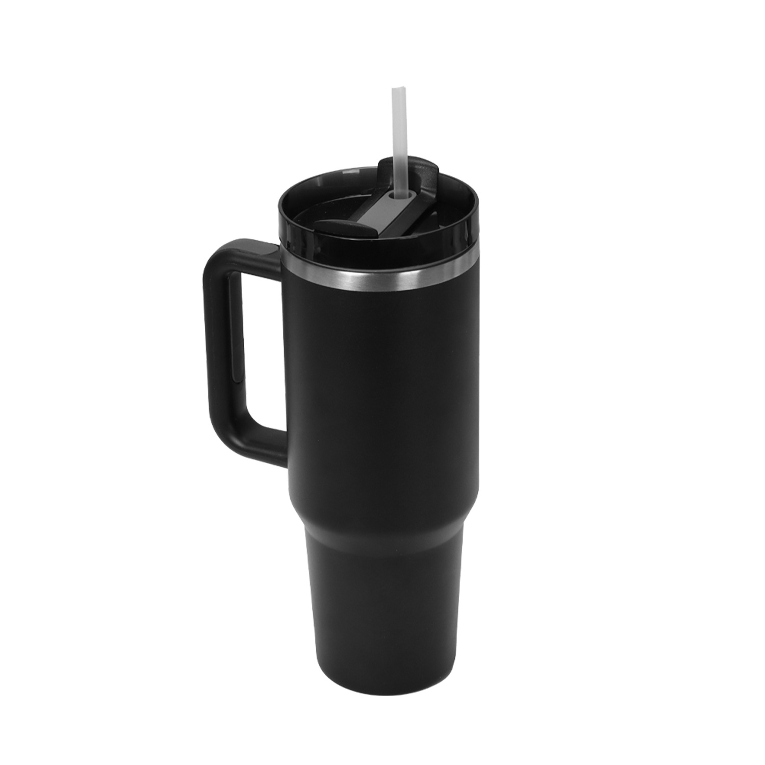 Cross-border 40oz second-generation car cup, stainless steel portable straw cup, large-capacity portable ice cube cup, outdoor handle cup Item Picture