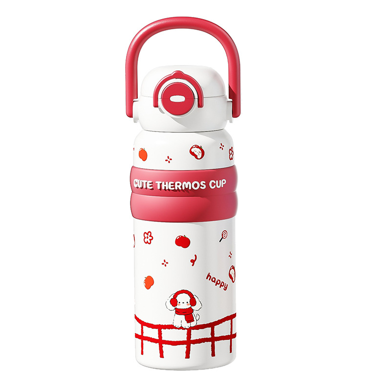 Large-capacity insulated cup for girls, 2025 new model, high appearance level, special for students to go to school, portable with a straw, carrying water cup Item Picture