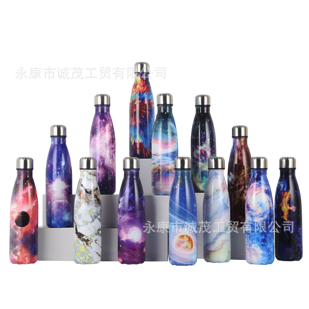 Cross-border 304 stainless steel sports water bottles, creative gift cups, marble cola bottles, insulated cups. We support consignment details Picture